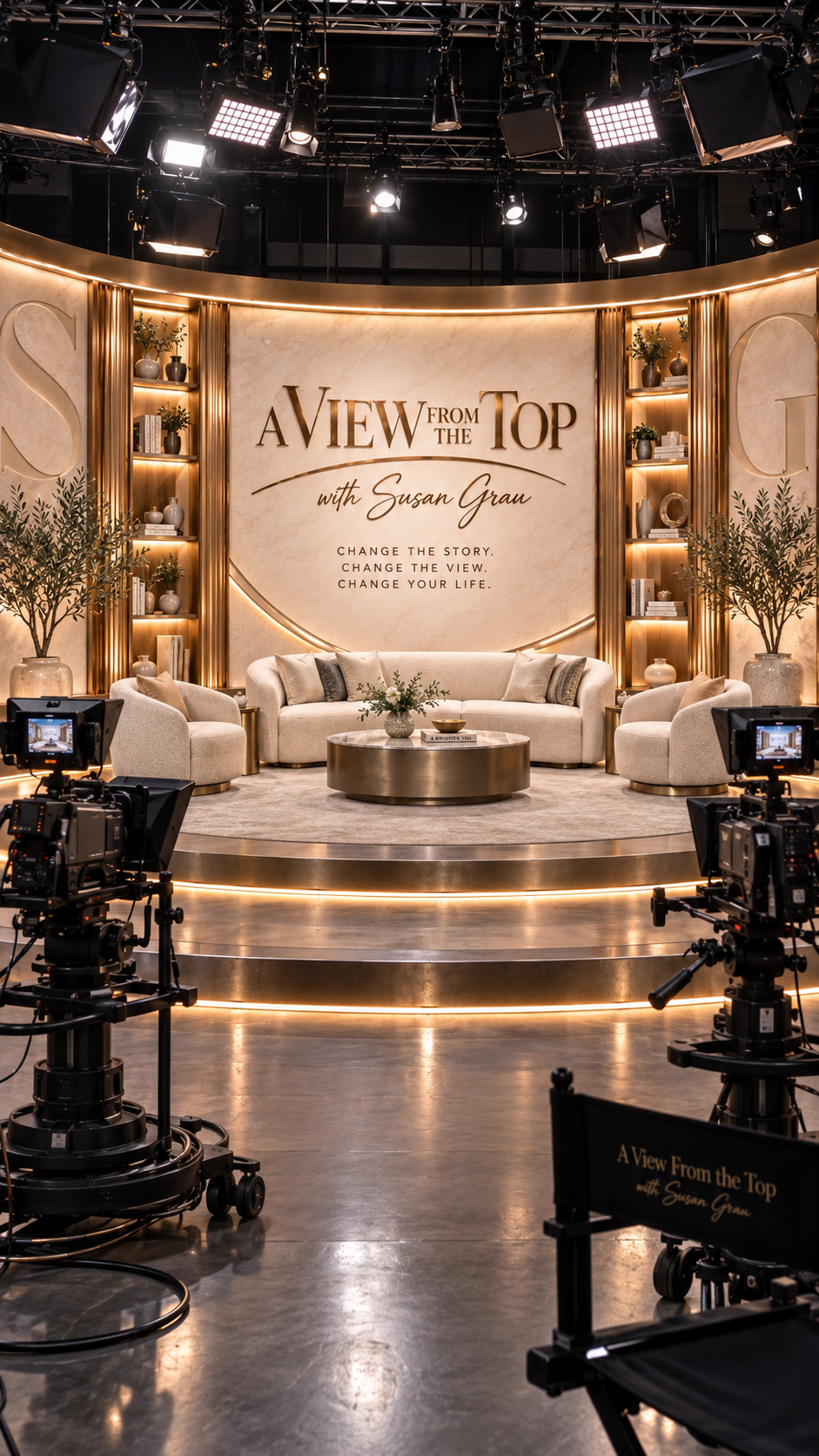 Susan Grau on the A View from the Top set at CBS Television City